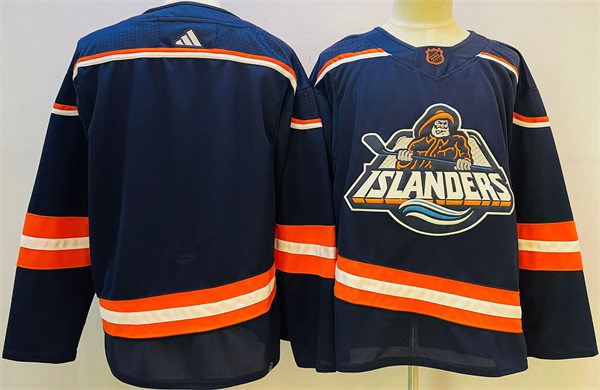Men's New York Islanders Blank Navy 2022 Reverse Retro Primegreen Jersey 