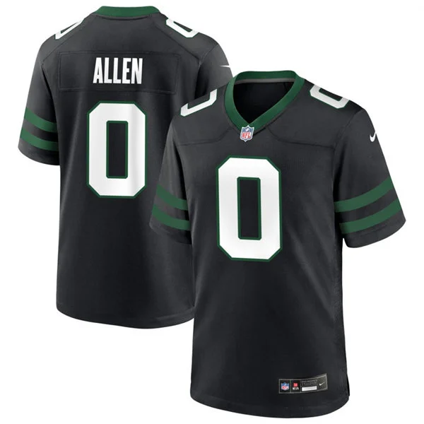 Men's New York Jets #0 Braelon Allen Nike Black Alternate Legacy F.U.S.E. Limited Jersey 