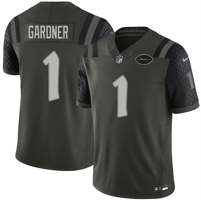 Men's New York Jets #1 Ahmad Gardner Black 2025 F.U.S.E. a??Rivalriesa?? Vapor Limited Football Stitched Jersey