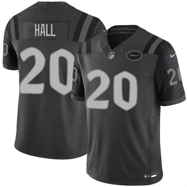 Men's New York Jets #20 Breece Hall Black 2025 F.U.S.E. a??Rivalriesa?? Vapor Limited Football Stitched Jersey
