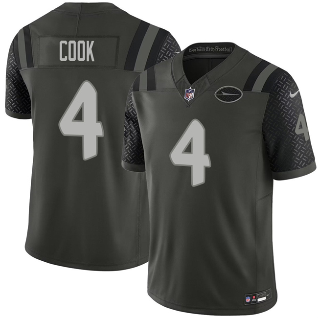 Men's New York Jets #4 Brady Cook Black 2025 F.U.S.E. a??Rivalriesa?? Vapor Limited Football Stitched Jersey