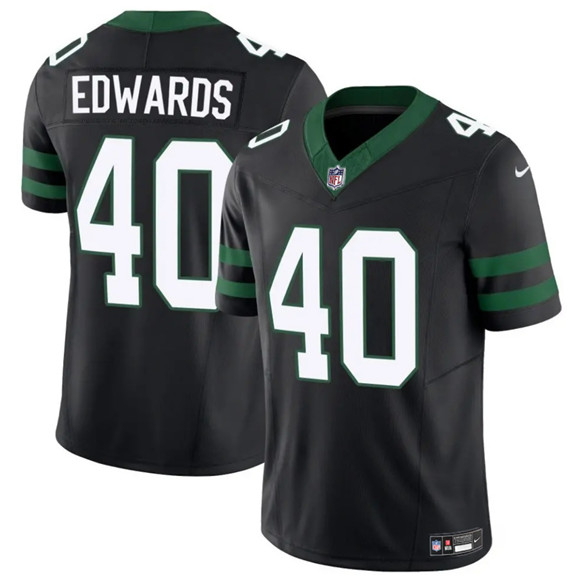 Men's New York Jets #40 Donovan Edwards Black 2025 F.U.S.E. Vapor Untouchable Limited Football Stitched Jersey