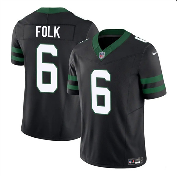 Men's New York Jets #6 Nick Folk Black 2025 F.U.S.E. Vapor Untouchable Limited Football Stitched Jersey