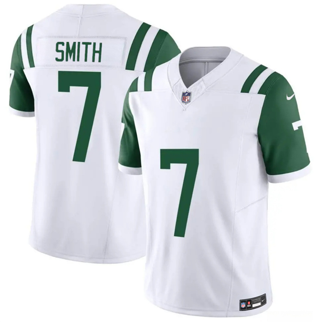 Men's New York Jets #7 Geno Smith White 2025 F.U.S.E. Classic Alternate Vapor Untouchable Limited Stitched Jersey