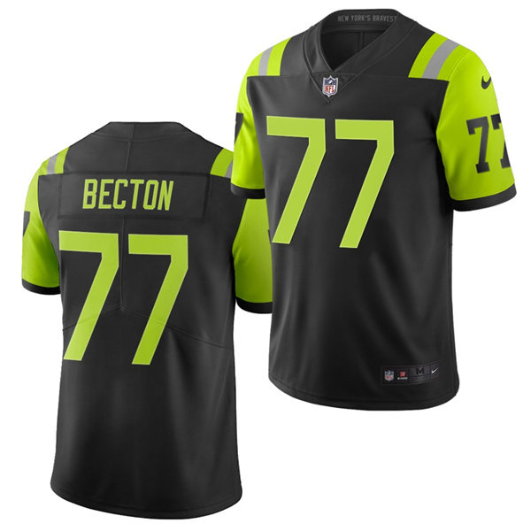 Men's New York Jets #77 Mekhi Becton Black Nike NFL City Edition Vapor Limited Jersey
