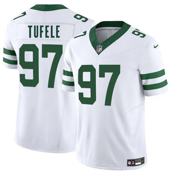 Men's New York Jets #97 Jay Tufele White 2025 F.U.S.E. Vapor Untouchable Limited Football Stitched Jersey