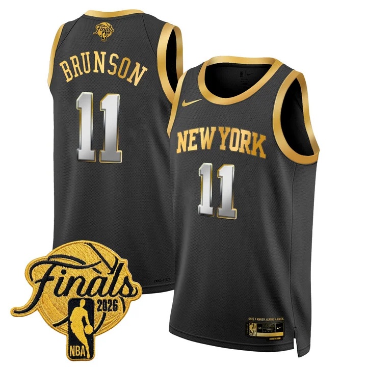 Men's New York Knicks 2026 Finals Swingman Jersey BLACK #11 JALEN BRUNSON
