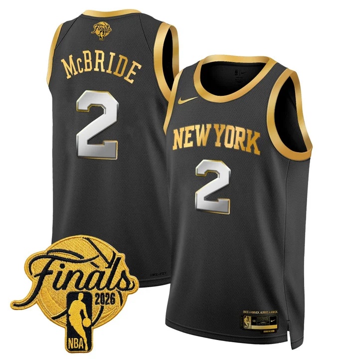 Men's New York Knicks 2026 Finals Swingman Jersey BLACK #2 MILES MCBRIDE