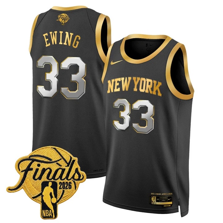 Men's New York Knicks 2026 Finals Swingman Jersey BLACK #33 PATRICK EWING