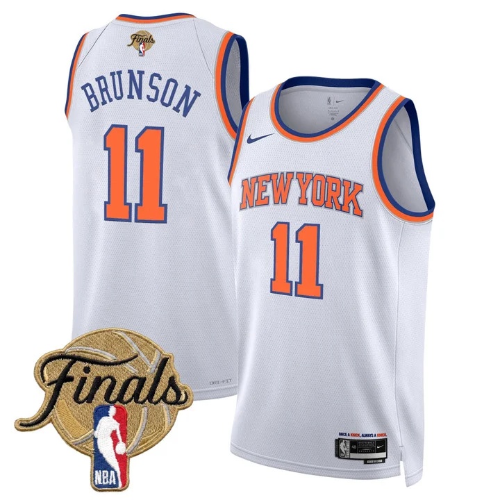 Men's New York Knicks 2026 Finals Swingman Jersey V2 WHITE #11 JALEN BRUNSON
