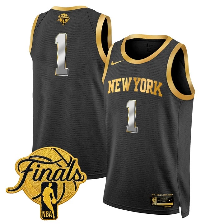 Men's New York Knicks 2026 Finals Swingman Jersey V2 black #1