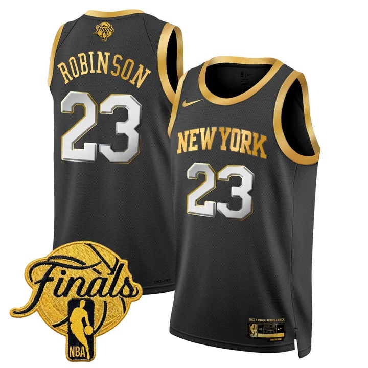 Men's New York Knicks 2026 Finals Swingman Jersey V2 black #23 MITCHELL ROBINSON