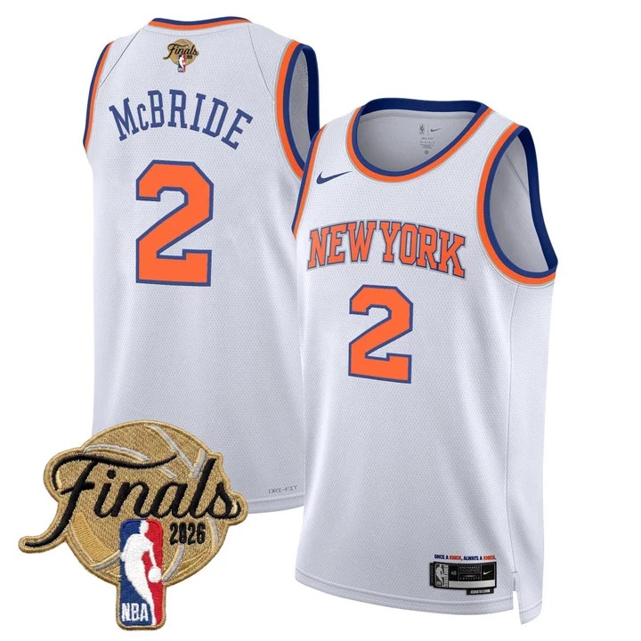 Men's New York Knicks 2026 Finals Swingman Jersey WHITE #2 MILES MCBRIDE