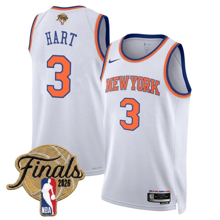 Men's New York Knicks 2026 Finals Swingman Jersey WHITE #3 JOSH HART
