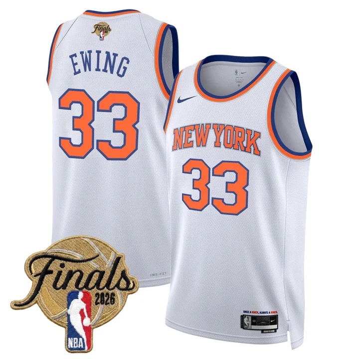Men's New York Knicks 2026 Finals Swingman Jersey WHITE #33 PATRICK EWING