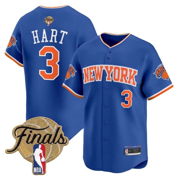 Men's New York Knicks 2026 Finals Vapor Baseball Jersey #3 JOSH HART