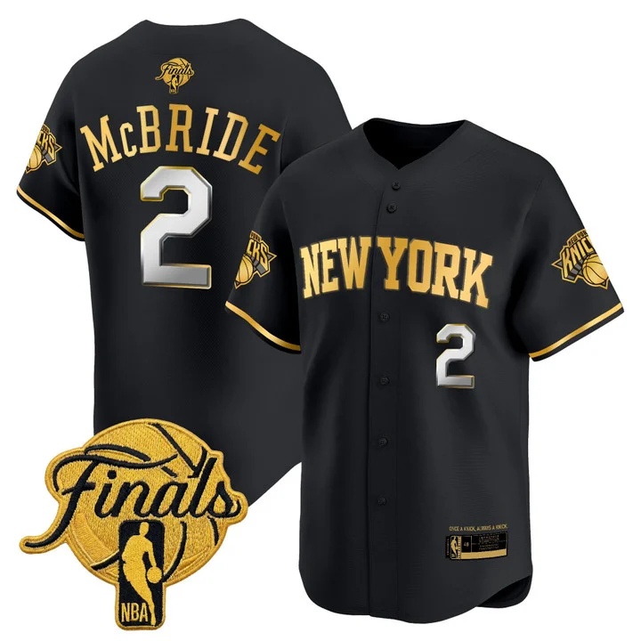 Men's New York Knicks 2026 Finals Vapor Baseball Jersey BLACK #2 MILES MCBRIDE