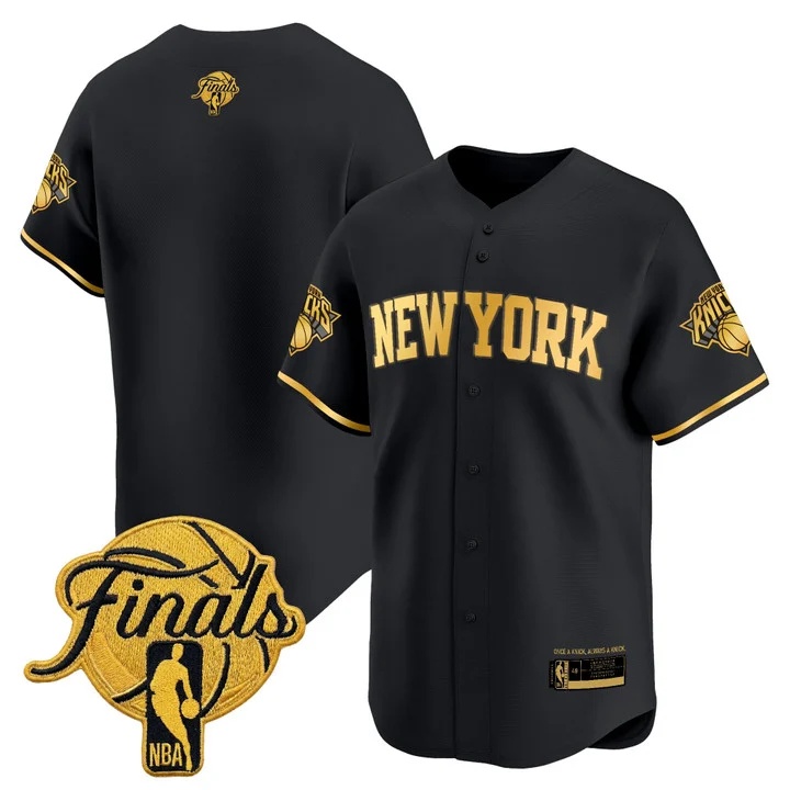 Men's New York Knicks 2026 Finals Vapor Baseball Jersey BLACK BLANK