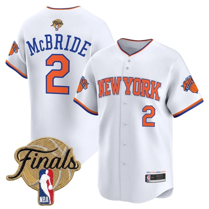 Men's New York Knicks 2026 Finals Vapor Baseball Jersey WHITE #2 MILES MCBRIDE