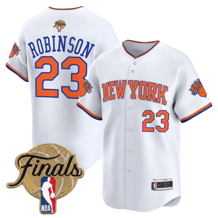 Men's New York Knicks 2026 Finals Vapor Baseball Jersey WHITE #23 MITCHELL ROBINSON