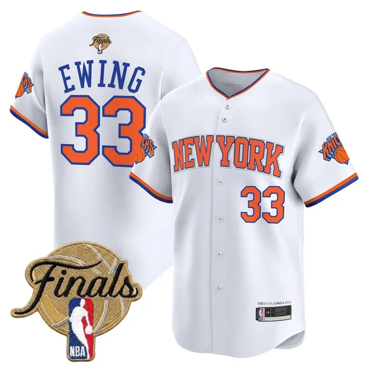 Men's New York Knicks 2026 Finals Vapor Baseball Jersey WHITE #33 PATRICK EWING