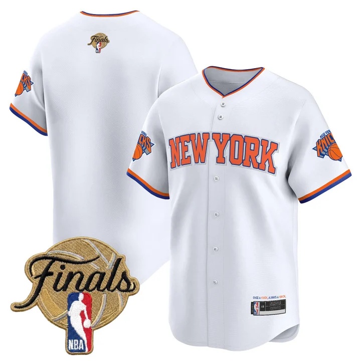 Men's New York Knicks 2026 Finals Vapor Baseball Jersey WHITE BLANK