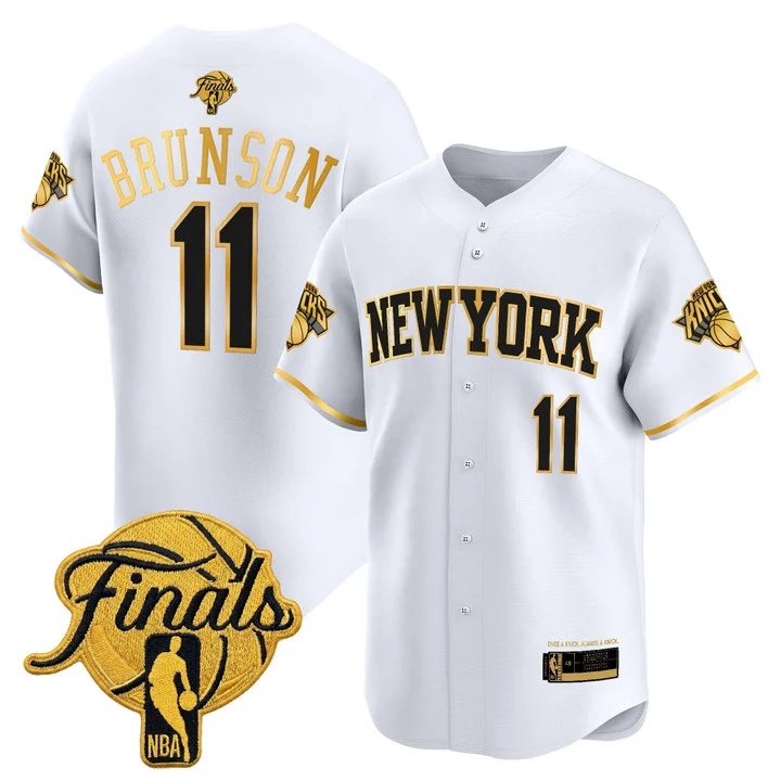 Men's New York Knicks 2026 Finals Vapor Baseball Jersey WHITE2 #11 JALEN BRUNSON