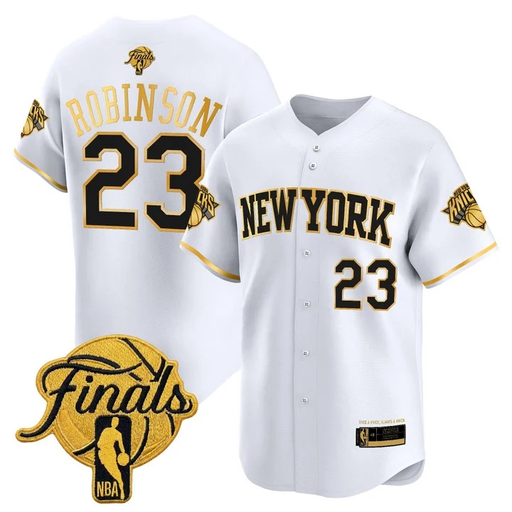 Men's New York Knicks 2026 Finals Vapor Baseball Jersey WHITE2 #23 MITCHELL ROBINSON