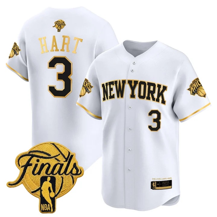 Men's New York Knicks 2026 Finals Vapor Baseball Jersey WHITE2 #3 JOSH HART