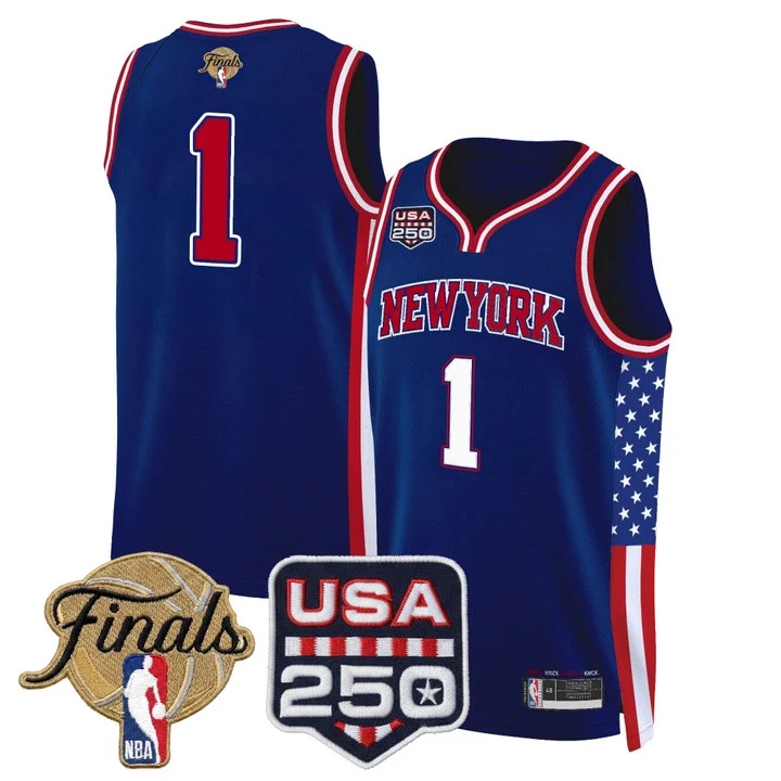 Men's New York Knicks America 250 Edition 2026 Finals patch Swingman Jersey ROYAL#1