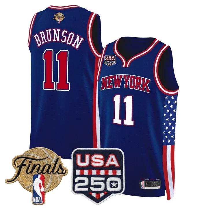 Men's New York Knicks America 250 Edition 2026 Finals patch Swingman Jersey ROYAL#11 JALEN BRUNSON