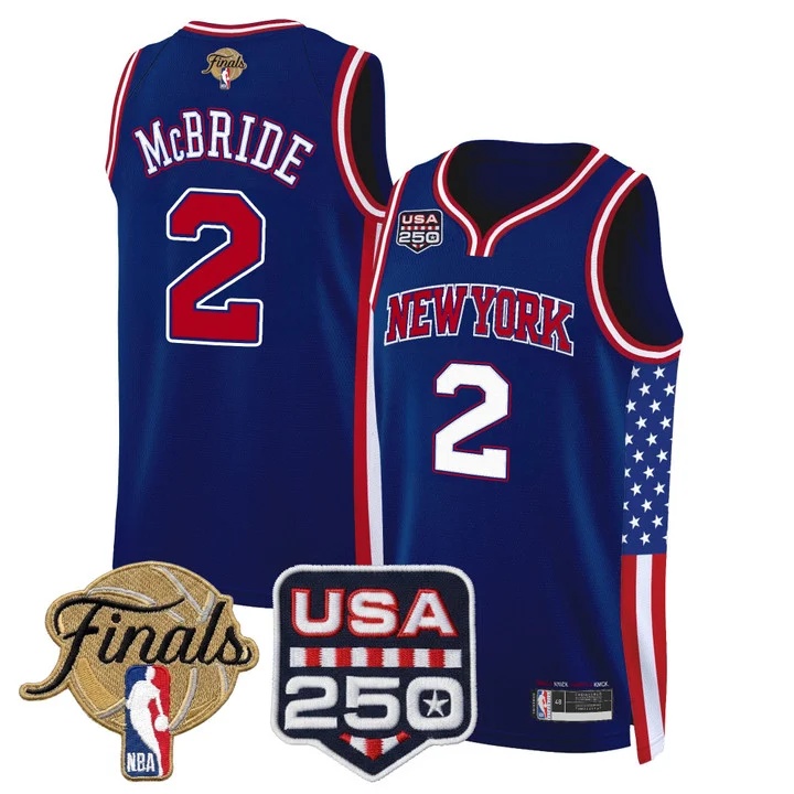Men's New York Knicks America 250 Edition 2026 Finals patch Swingman Jersey ROYAL#2 MILES MCBRIDE
