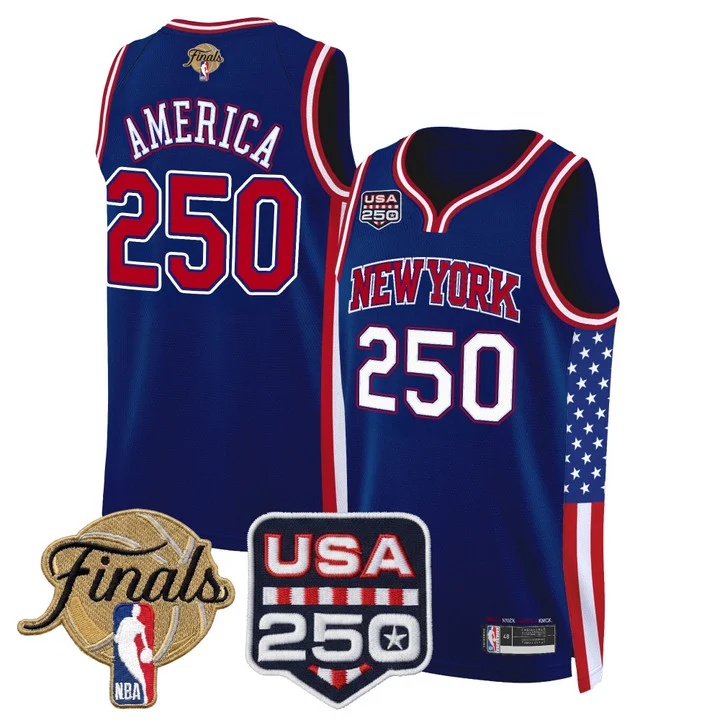 Men's New York Knicks America 250 Edition 2026 Finals patch Swingman Jersey ROYAL#250 AMERICA