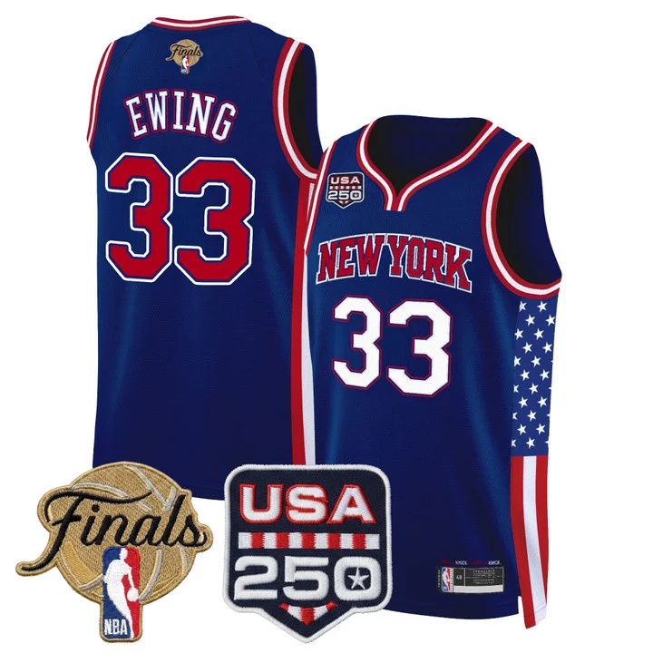 Men's New York Knicks America 250 Edition 2026 Finals patch Swingman Jersey ROYAL#33 PATRICK EWING