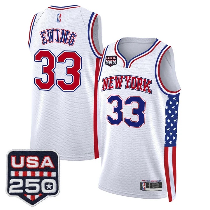 Men's New York Knicks America 250 Edition Swingman Jersey #33 PATRICK EWING