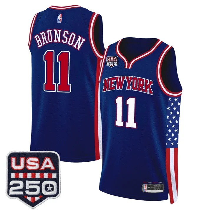 Men's New York Knicks America 250 Edition Swingman Jersey ROYAL #11 JALEN BRUNSON