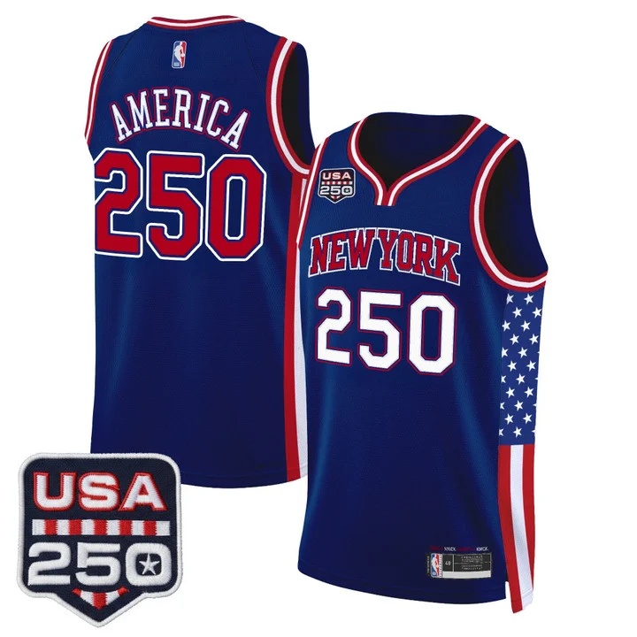 Men's New York Knicks America 250 Edition Swingman Jersey ROYAL #250 AMERICA