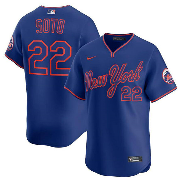 Men's New York Mets #22 Juan Soto Royal Alternate Limited Stitched Baseball Jersey