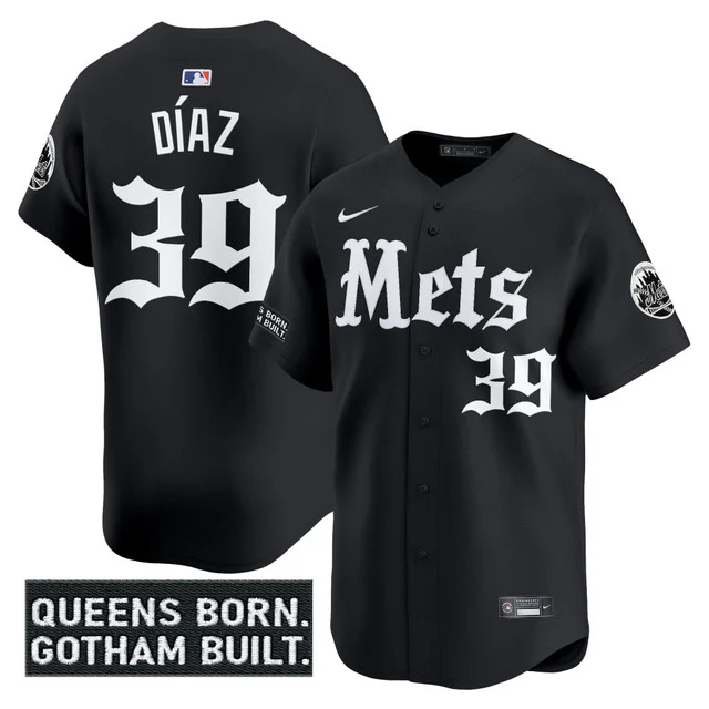 Men's New York Mets 'Gotham Gothic Edition' Vapor Premier Limited Jersey #39 EDWIN DIAZ.webp