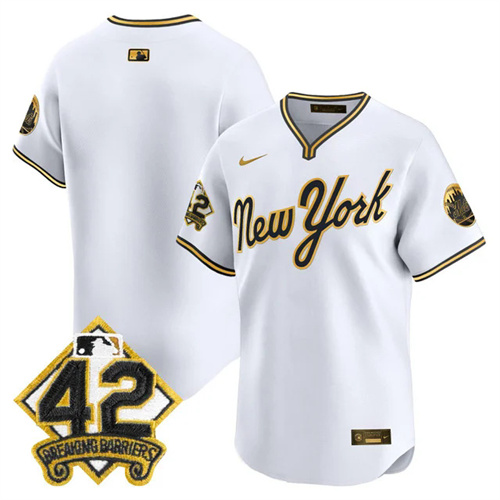 Men's New York Mets 2025 Jackie Robinson Patch Road Alternate Jersey WHITEGOLD BLANK.webp