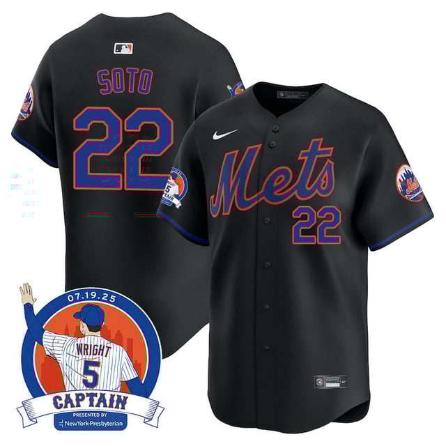 Men's New York Mets David Wright Mets Legend Jersey BLACK#22 JUAN SOTO