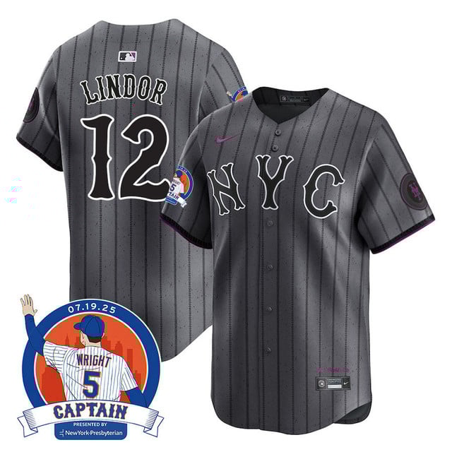 Men's New York Mets David Wright Mets Legend Jersey CITY CONNECT#12 FRANCISCO LINDOR