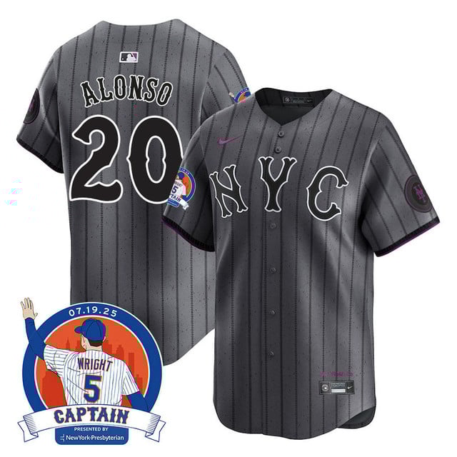 Men's New York Mets David Wright Mets Legend Jersey CITY CONNECT#20 PETE ALONSO