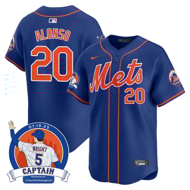 Men's New York Mets David Wright Mets Legend Jersey ROYAL#20 PETE ALONSO