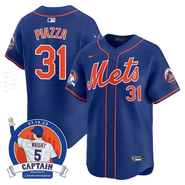 Men's New York Mets David Wright Mets Legend Jersey ROYAL#31 MIKE PIAZZA
