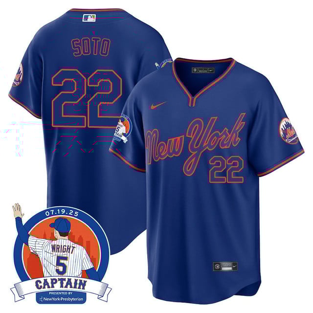 Men's New York Mets David Wright Mets Legend Jersey ROYAL ALTERNATE#22 JUAN SOTO