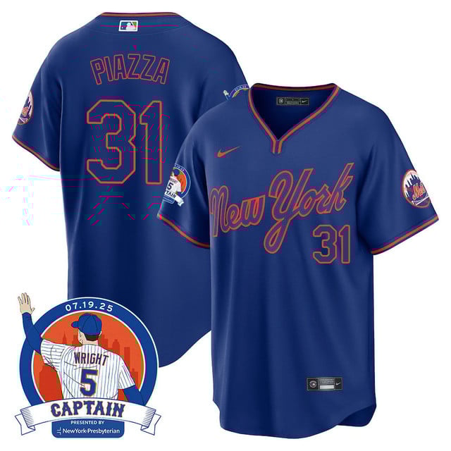 Men's New York Mets David Wright Mets Legend Jersey ROYAL ALTERNATE#31 MIKE PIAZZA