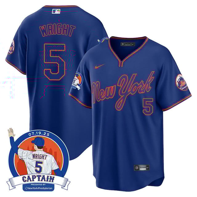 Men's New York Mets David Wright Mets Legend Jersey ROYAL ALTERNATE#5 DAVID WRIGHT