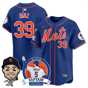 Men's New York Mets David Wright Mets Legend Jersey V2 - All Stitched Edwin  Díaz - 39