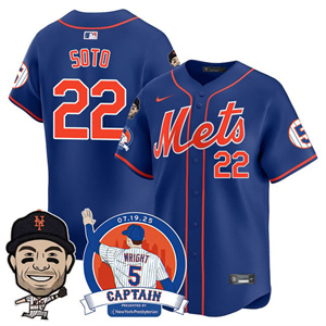 Men's New York Mets David Wright Mets Legend Jersey V2 - All Stitched Juan  Soto - 22